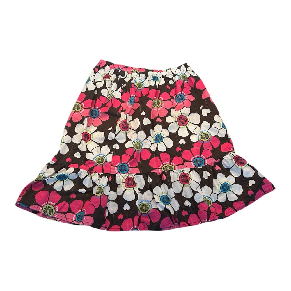 Vintage Sonoma Girls Brown Floral‎ Skirt Size 6